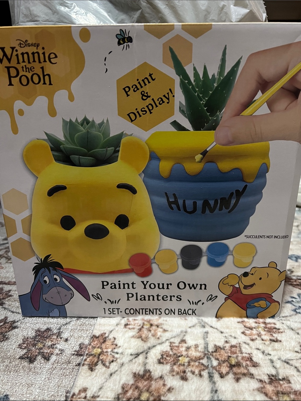 Disney Winnie the Pooh Paint-Your-Own Planter Set – Yellow & Blue